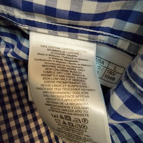 Brooks Brothers Shirt Mens Large Regent Non Iron Button Up Dress Shirt - Picture 9 of 11